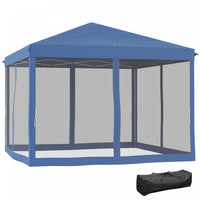 Outsunny 10' X 10' Pop Up Canopy Tent Gazebo With Removable Mesh Sidewall