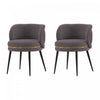 Kaya Modern Wood Velvet Dining Chair in Gray - Set of 2 | Chaise de salle a manger moderne en bois et velours Kaya gris - Lot de 2