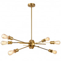 Dainolite Nebraska 6 Light Horizontal Pendant Aged Brass Finish Lamp