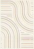 Florence Cream Beige Brown Curved Lines Design Rug, 7'6" x 9'6" Indoor Area Rug | Tapis Florence a motifs de lignes courbes creme, beige et brun, 7'6" x 9'6"