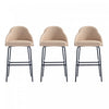 Gracie Modern Metal Upholstered Barstool in Tan and Black - Set of 3 | Tabouret de bar moderne en metal et tissu Gracie, coloris beige et noir - Lot de 3