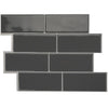 Smart Tiles Peel and Stick 4-Sheet 12 x 9 Backsplash - Metro Grigio|Dosseret Smart Tiles peler et coller 12 x 9, 4 feuilles - Metro Grigio