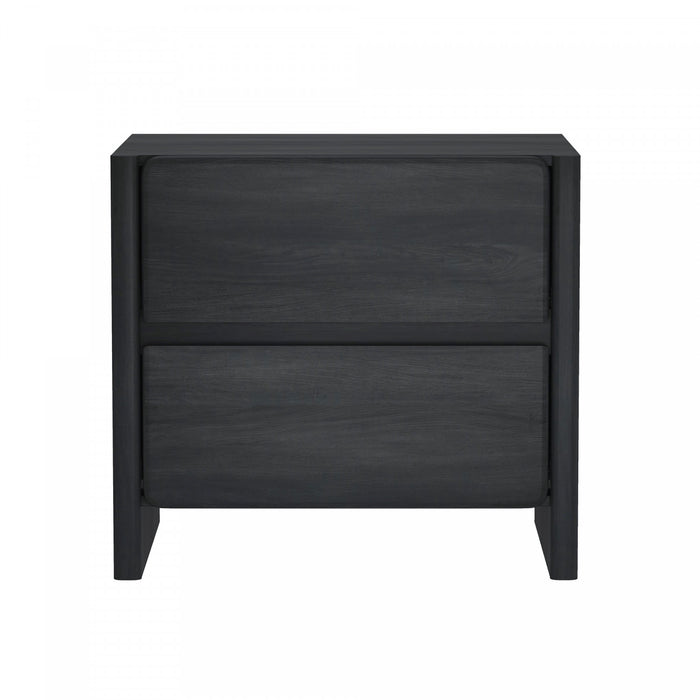 Linda Modern 24\" Nightstand in Charcoal Gray (2-Drawer)