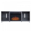 Brighton Modern 2-Piece Electric Fireplace in Black and Gray | Foyer electrique moderne Brighton 2 pieces en noir et gris