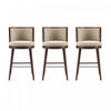 Evalyn Modern Wood Upholstered Barstool in Natural - Set of 3 | Tabouret de bar moderne en bois et tissu Evalyn, naturel - Lot de 3