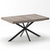 Ethan Retro Rectangular Extendable Dining Table with Hidden Storage,Grey | Ethan Table a manger rectangulaire extensible style retro avec rangement cache, gris