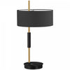 Dainolite Fitzgerald 1 Light Table Lamp Matte Black/Aged Brass Finish Black Shade|Lampe de table Fitzgerald de Dainolite avec abat-jour noir, fini noir mat et laiton vieilli, et 1 ampoule