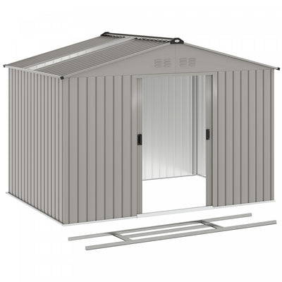 Outsunny 9' x 6' Garden Storage Shed w/ Steel Foundation Kit