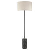 Dainolite Felicity 1 Light Floor Lamp Matte Black Beige Shade