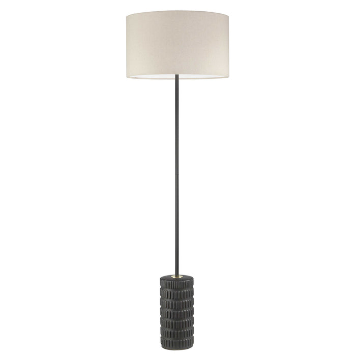 Dainolite Felicity 1 Light Floor Lamp Matte Black Beige Shade