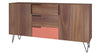 Manhattan Comfort Beekman 62.99” Sideboard with 4 Shelves - Brown & Pink|Desserte Beekman de Manhattan Comfort de 62,99 po avec 4 tablettes - brune et rose