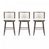 Evalyn Modern Wood Upholstered Barstool in White - Set of 3 | Tabouret de bar moderne en bois et tissu Evalyn blanc - Lot de 3