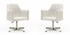 Pelo Modern Vegan Leather Swivel Lounge Chair in White - Set of 2 Accent Chair | Fauteuil pivotant moderne en cuir vegetalien Pelo, blanc - Lot de 2
