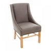 Lance Nailhead Trim Upholstered Fabric Dining Chair - Brown, Grey | Chaise De Salle A Manger Lance En Tissu Tapisse Avec Clous Decoratifs - Brun, Gris