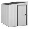 Outsunny 5 X 7ft Lean To Outdoor Storage Shed With Floor Foundation, Metal Garden Tool Storage House|Outsunny 5 X 7ft Pencher A Remise De Stockage, Organisateur De Maison De Stockage D'outils De Jardin