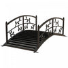 Outsunny 4' Metal Arch Garden Bridge With Siderails, Pond Bridge, Black|Outsunny 4' Pont De Jardin Arque En Metal Avec Rails, Pont D'etang, Noir
