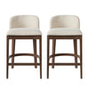 Calista Rubber Wood Counter Stool Set of 2,Walnut | Calista – Lot de 2 tabourets de comptoir en bois d’hevea, finition noyer