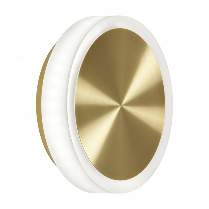 Dainolite Topaz LED Wall Sconce 12w Aged Brass White Acrylic Diffuser Lamp