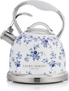 Laura Ashley Stainless Steel Stovetop China Rose Tea Kettle - VQ-SBNK057-LACR-CA