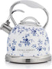 Laura Ashley Stainless Steel Stovetop China Rose Tea Kettle - VQ-SBNK057-LACR-CA|Bouilloire sur la cuisinière Laura Ashley en acier inoxydable, rosier de Chine - VQ-SBNK057-LACR-CA