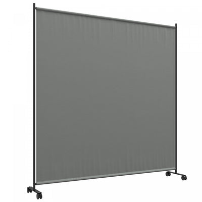 Outsunny Room Divider With Wheels, 6ft Rolling Privacy Screen, Dark Grey