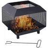 Outsunny 17" Outdoor Fire Pit with Fire Poker, Wood Burning Firepits, Black