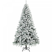HOMCOM 6ft Flocked Christmas Tree with Hinged Design, Fir Xmas Tree