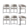 Augusta Modern Metal Vegan Leather Dining Chair in Light Gray - Set of 6 | Chaise de salle a manger Augusta moderne en metal et cuir vegetalien gris clair - Lot de 6