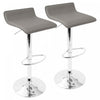 LumiSource Ale Grey Fabric Contemporary Adjustable Height Barstool with Swivel - Set of 2|Tabouret pivotant contemporain Ale à hauteur réglable en tissu gris - ensemble de 2
