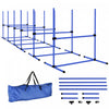Pawhut 39"L Dog Agility Training Equipment for Large Medium Small Dog, 6 PCS Adjustable Height Hurdles for Agility Training, Obstacle Course Starter Kit, 6KG Net Wight, Blue
