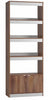 Manhattan Comfort Mid-Century Modern Ratzer Bookcase with 5 Shelves - Brown & White|Bibliothèque Ratzer de Manhattan Comfort de style moderne du milieu du 20e siècle avec 5 tablettes - brune et blanche