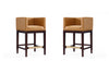 Kingsley Mid-Century Modern Wood Upholstered Counter Stool in Camel - Set of 2 | Tabouret de comptoir Kingsley style milieu du siecle en bois et tissu, coloris camel - Lot de 2