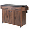 Nathan Kitchen Island With Tilt-out Trash Cabinet And Storage - Walnut Brown | Ilot De Cuisine Nathan Avec Poubelle Basculante Et Rangement - Brun Noyer