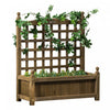 Outsunny Raised Garden Bed With Trellis For Climbing Vines, Wood Planter Box For Garden, Free Standi|Outsunny Lit De Jardin Sureleve Avec Treillis Pour Vignes Grimpantes, Jardiniere En Bois Pour Jardin