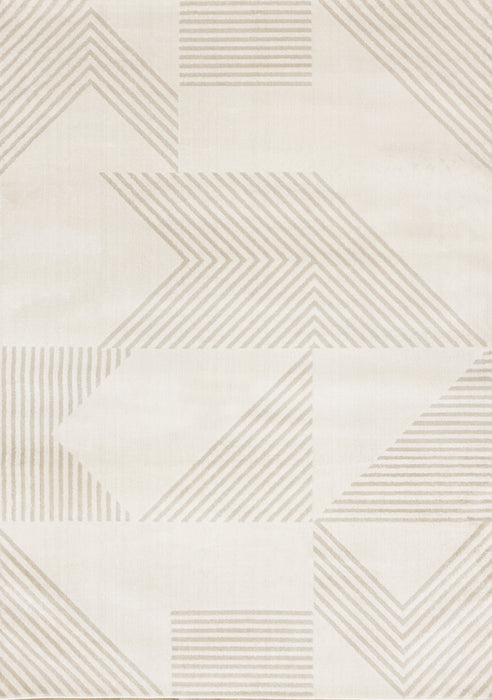 Hudson Modern Geometric Cream Beige Area Rug - 5'3\" x 7'7\"