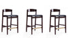 Klismos Mid-Century Modern Wood Upholstered Counter Stool in Black - Set of 3 | Tabouret de comptoir en bois rembourre style Klismos mi-siecle moderne noir - Lot de 3