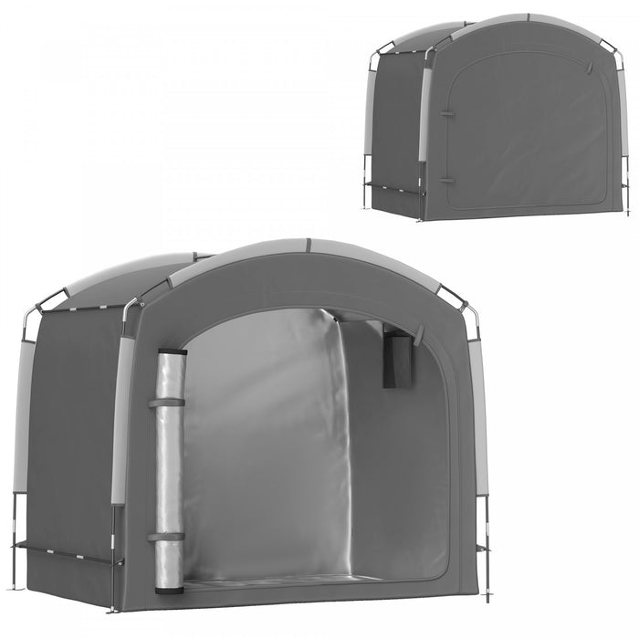 Outsunny Bike Storage Tent Shed With Carry Bag For 3-4 Bikes, Grey