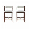 Patricia Modern Wood Upholstered Counter Stool in White Glacier - Set of 2 | Tabouret de comptoir moderne Patricia en bois et tissu, blanc glacier - Lot de 2