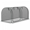 Outsunny 8 X 4ft Crop Cage With Two Zippered Doors And Ground Stakes Black|Outsunny Cage De Culture 8 X 4pi Avec Portes Zippees Sac De Rangement, Noir