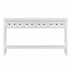 Michael Solid Wood Console Table For Entryway With Storage Drawers And Bottom Shelf - White | Table Console Michael En Bois Massif Pour Entree Avec Tiroirs De Rangement Et Etagere Inferieure - Blanc