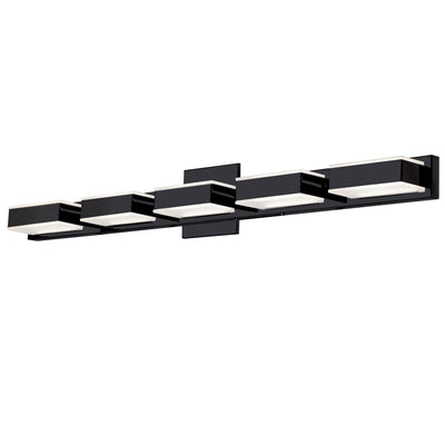 Dainolite Viola 5 Light LED Wall Vanity Light Matte Black Finish Lamp|Lumière de coiffeuse murale Viola de Dainolite avec fini noir mat et 5 ampoules à DEL