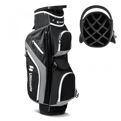 Costway Lightweight Golf Cart Bag With 14 Way Top Dividers 9 Pockets Rain Hood Cooler Bag