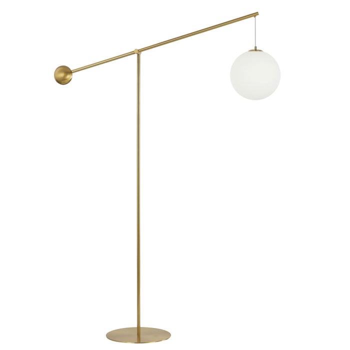 Dainolite Holly 1 Light Floor Lamp 106\" H Aged Brass Opal White Glass