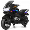 Costway 12v Kids Ride On Motorcycle Electric Motor Bike W/ Training Wheels & Light Black