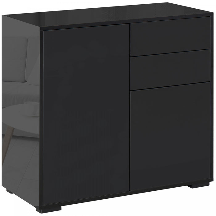HOMCOM High Gloss Buffet Sideboard with Drawers Kitchen Storage Cabinet