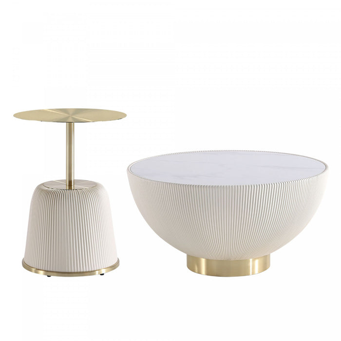 Anderson Modern 2-Piece Coffee Table & End Table Set in Cream