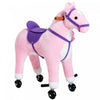 Qaba Kids Rocking Horse, Large Walking Ride On Toy For Toddlers 3 Year Old, Baby Plush Animal Rocker|Poney De Marche Pour Enfants Qaba Cheval A Bascule Peluche Sonore Hennissement Du Cheval Avec Roue C