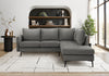 Upholstered Sofa Sectional, 86" Wide, Grey Fabric, Black Metal Legs Sectional | Sofa Sectionnel Rembourre, 85" De Large, Tissu Gris, Pieds En Metal Noir