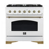 Forno Antico 36" Freestanding Gas Range, White, Convection Oven- FFSGS6219-36WHT | Cuisiniere a gaz autonome Antico de 36", blanc, avec four a convection – FFSGS6219-36WHT