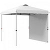 Outsunny 8x8 Adjustable Pop Up Canopy Tent W/ 1 Sidewall, Carry Bag, White|Outsunny Tente Avec 1 Paroi Laterale, Sac De Transport, Blanc